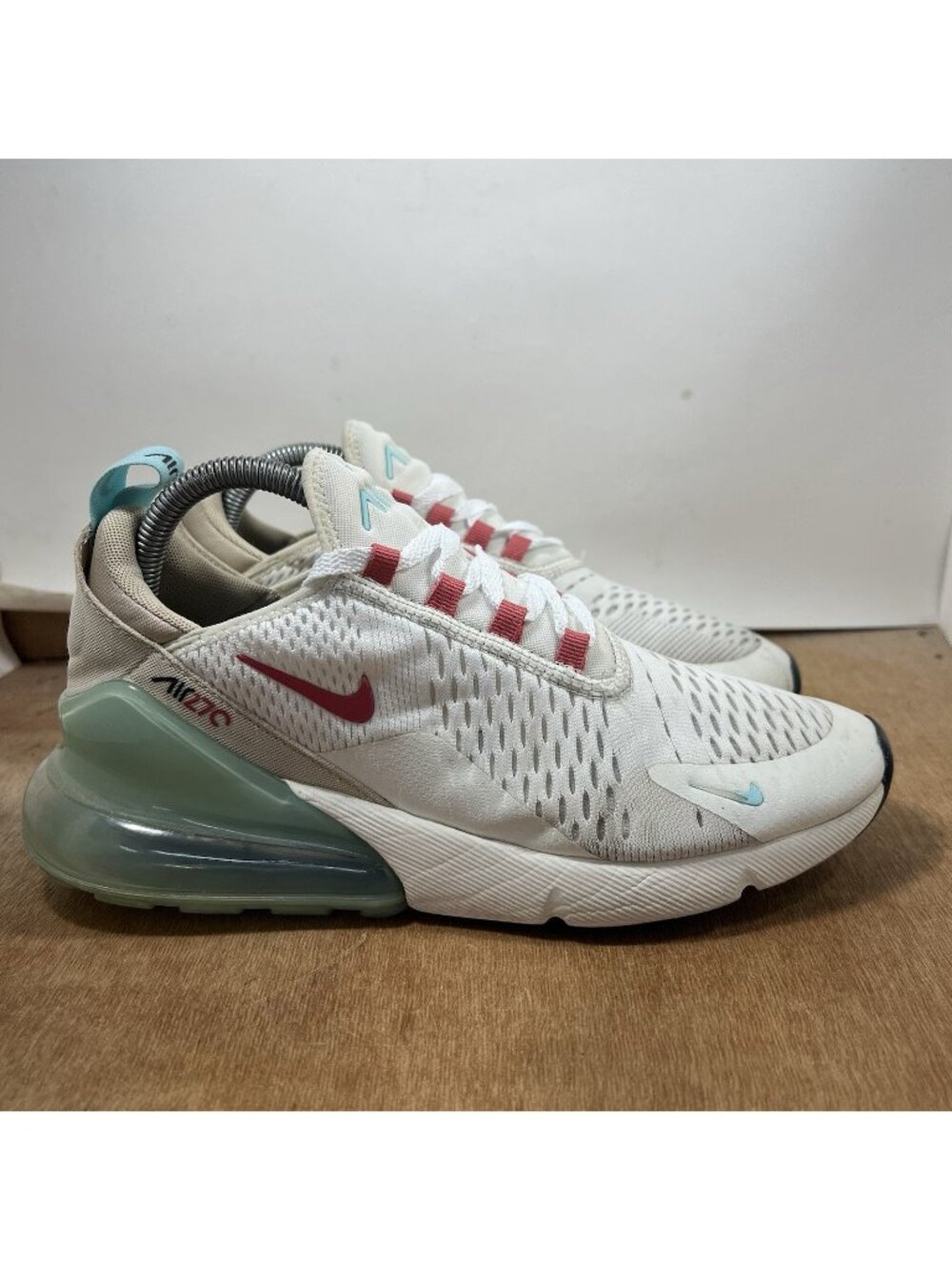 Nike Air Max 270 Sail Copa Sneakers Shoes Women's 9.5 White Aqua Mesh DQ4698-100